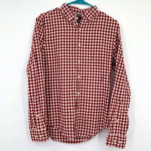 Banana Republic Checkered Gingham Luxe Flannel Grant Fit Button Down , Sz XS